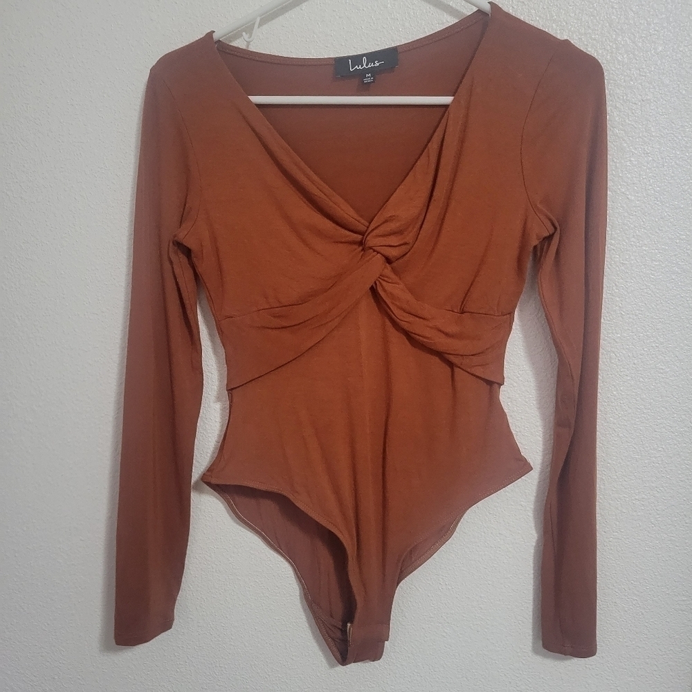 Lulus bodysuit burnt orange color size medium